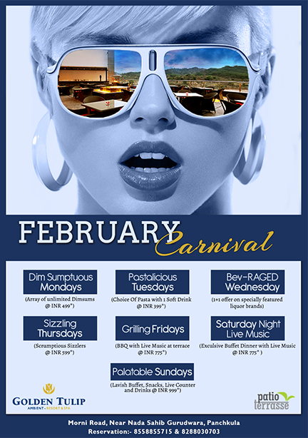 February Carnival — Golden Tulip · Patio Terrasse